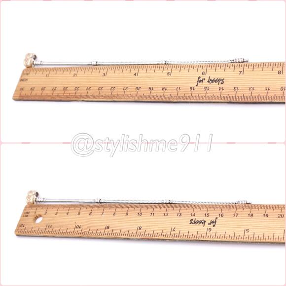 Authentic PANDORA Sterling Bracelet with 14K Gold Clasp - 590702-HG-B - Picture 8 of 11